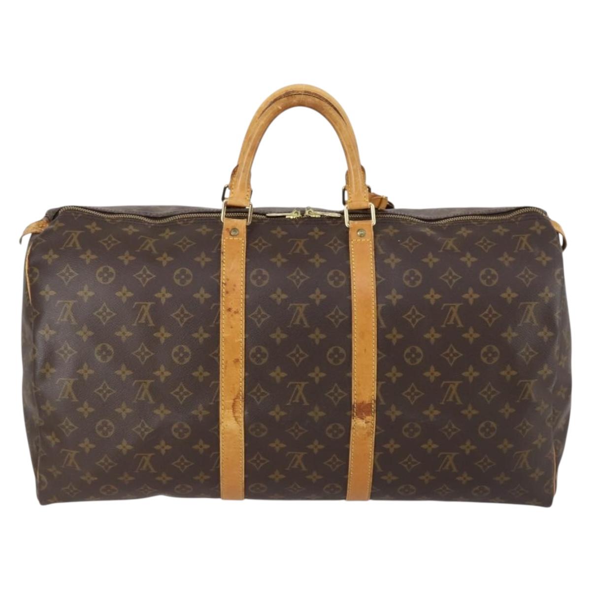 LOUIS VUITTON Monogram Keepall 55 Boston Bag M41424 LV Auth 152656