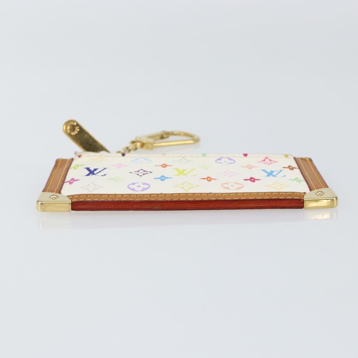 LOUIS VUITTON Monogram Multicolor Pochette Cles Purse White M92655 Auth 152662