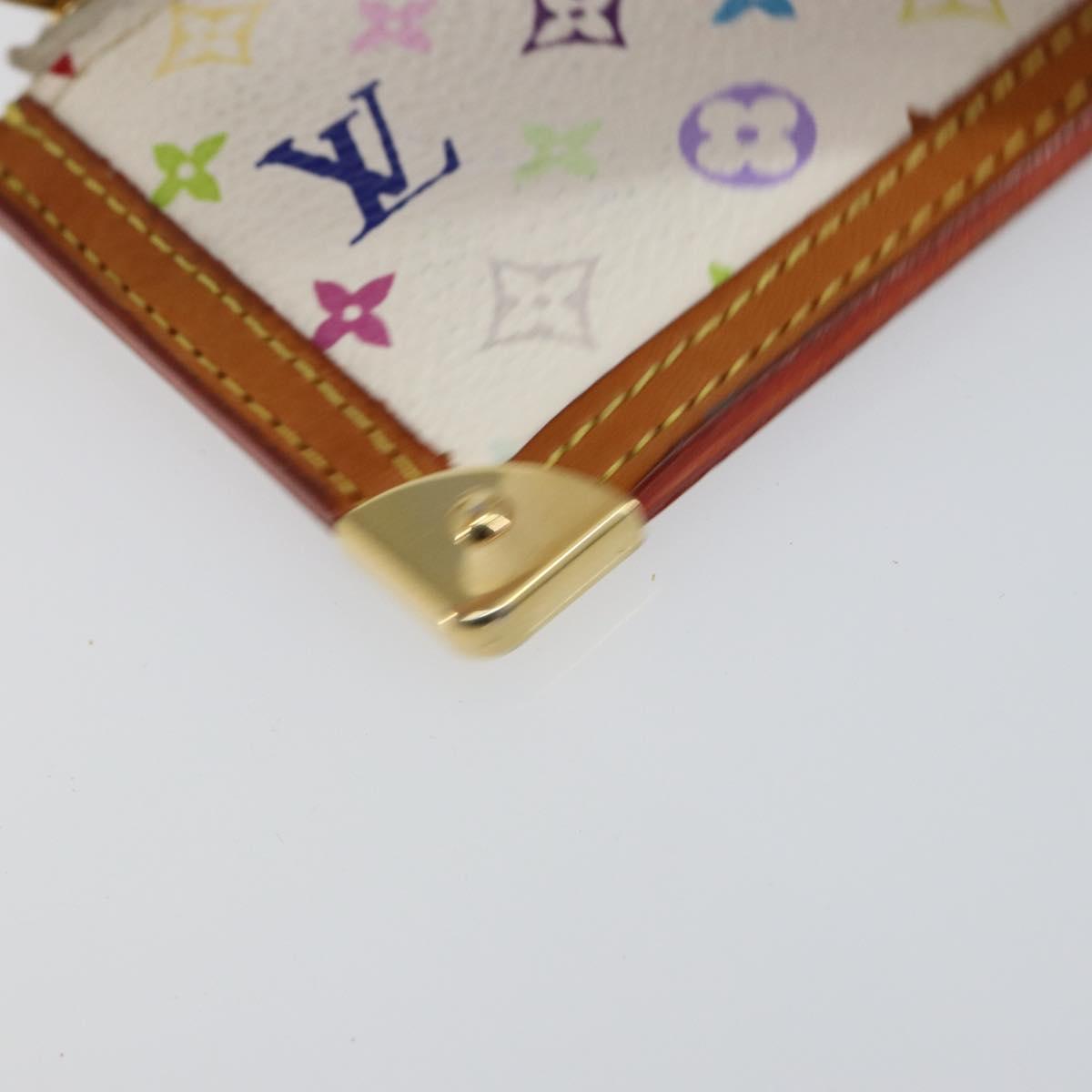 LOUIS VUITTON Monogram Multicolor Pochette Cles Purse White M92655 Auth 152662