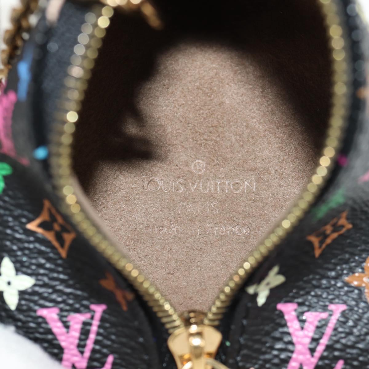 LOUIS VUITTON Monogram Multicolor Berlingo Coin Purse Black M58029 Auth 152663V