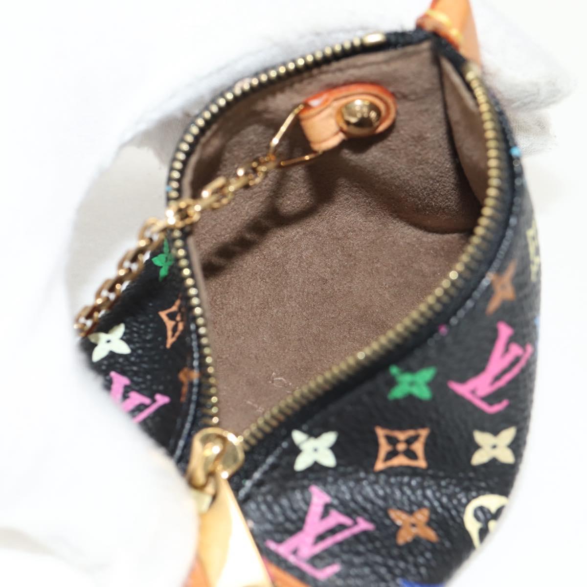 LOUIS VUITTON Monogram Multicolor Berlingo Coin Purse Black M58029 Auth 152663V