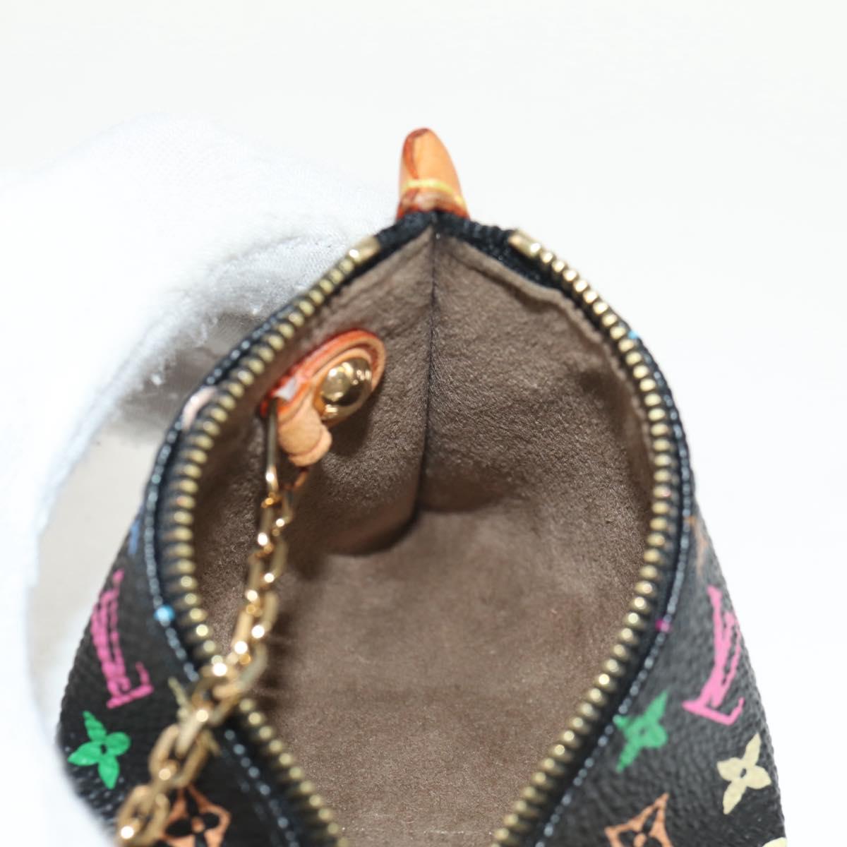 LOUIS VUITTON Monogram Multicolor Berlingo Coin Purse Black M58029 Auth 152663V
