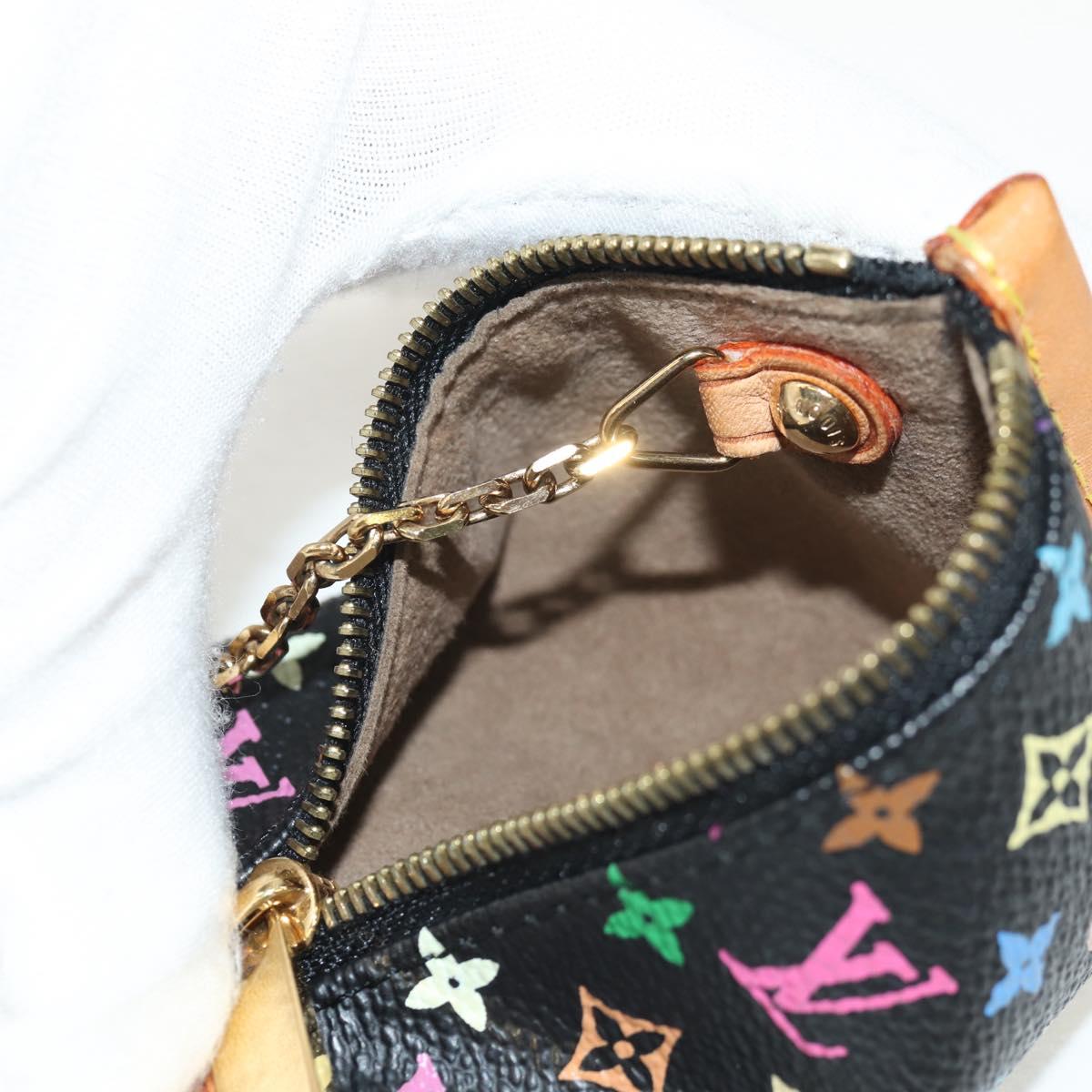 LOUIS VUITTON Monogram Multicolor Berlingo Coin Purse Black M58029 Auth 152663V