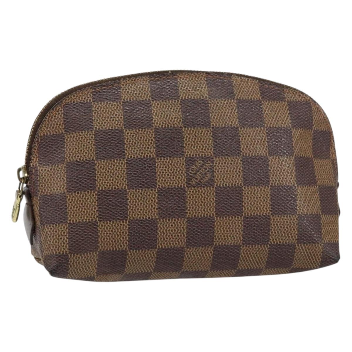 LOUIS VUITTON Damier Ebene Pochette Cosmetic PM Pouch N47516 LV Auth 152666