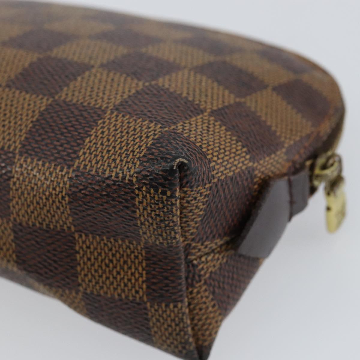 LOUIS VUITTON Damier Ebene Pochette Cosmetic PM Pouch N47516 LV Auth 152666