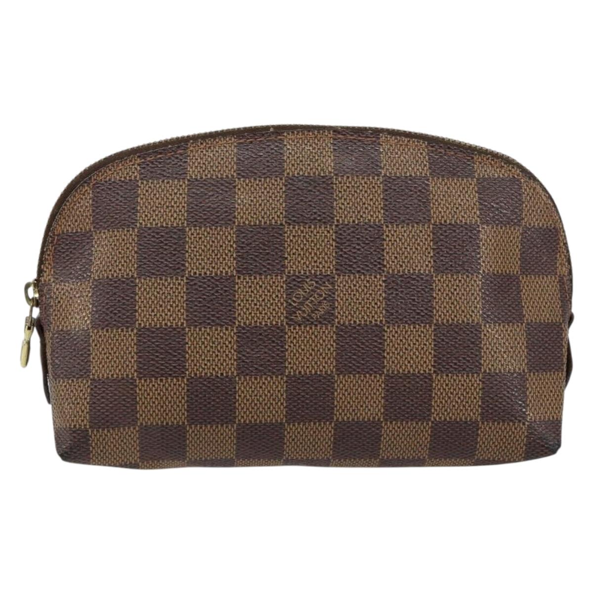 LOUIS VUITTON Damier Ebene Pochette Cosmetic PM Pouch N47516 LV Auth 152666