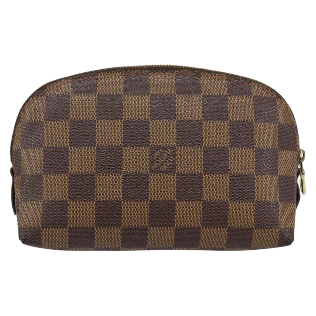 LOUIS VUITTON Damier Ebene Pochette Cosmetic PM Pouch N47516 LV Auth 152666