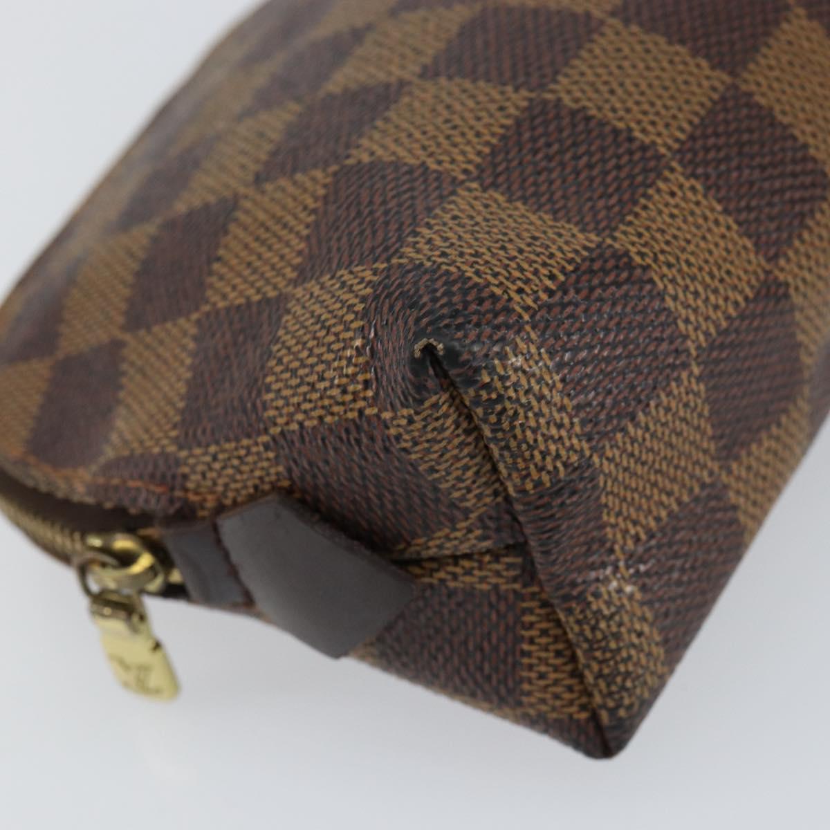 LOUIS VUITTON Damier Ebene Pochette Cosmetic PM Pouch N47516 LV Auth 152666