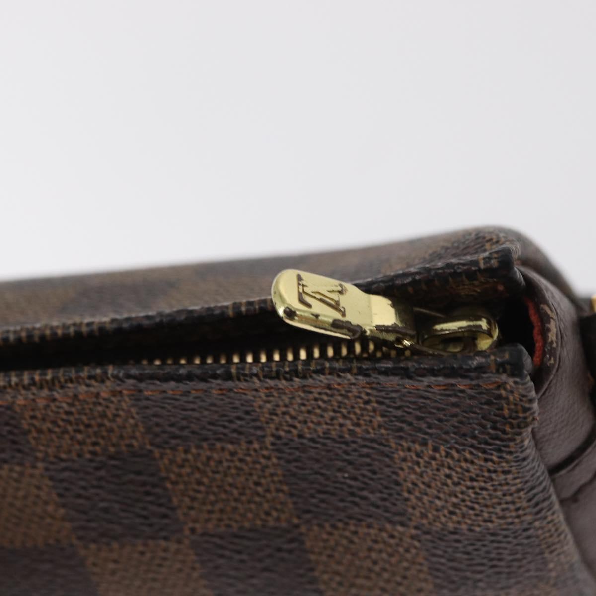 LOUIS VUITTON Damier Ebene Trousse Makeup Pouch N51982 LV Auth 152667