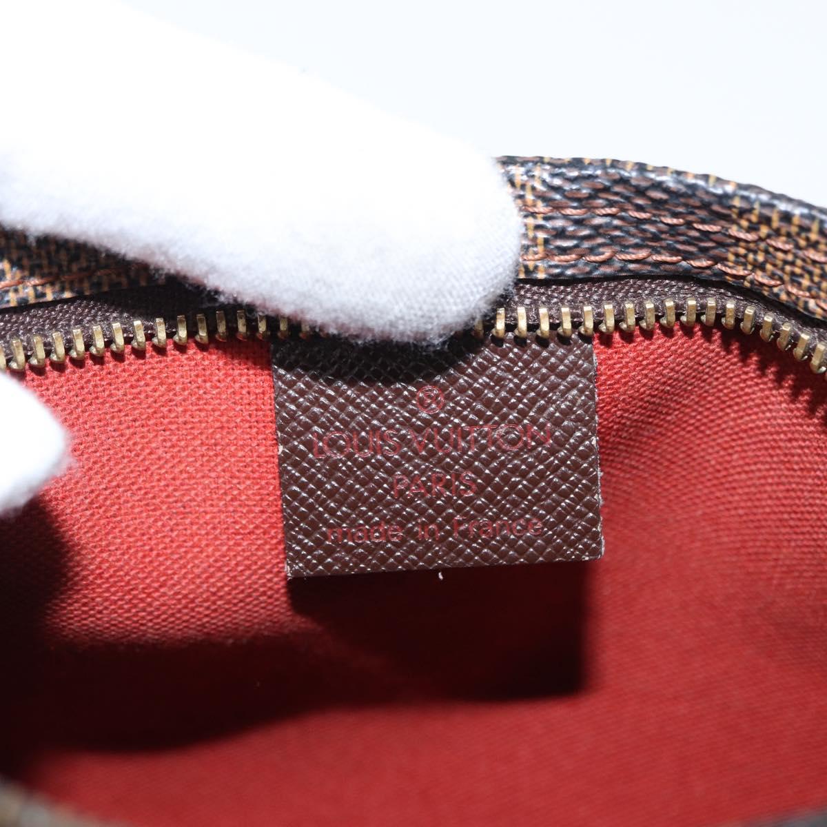 LOUIS VUITTON Damier Ebene Trousse Makeup Pouch N51982 LV Auth 152667