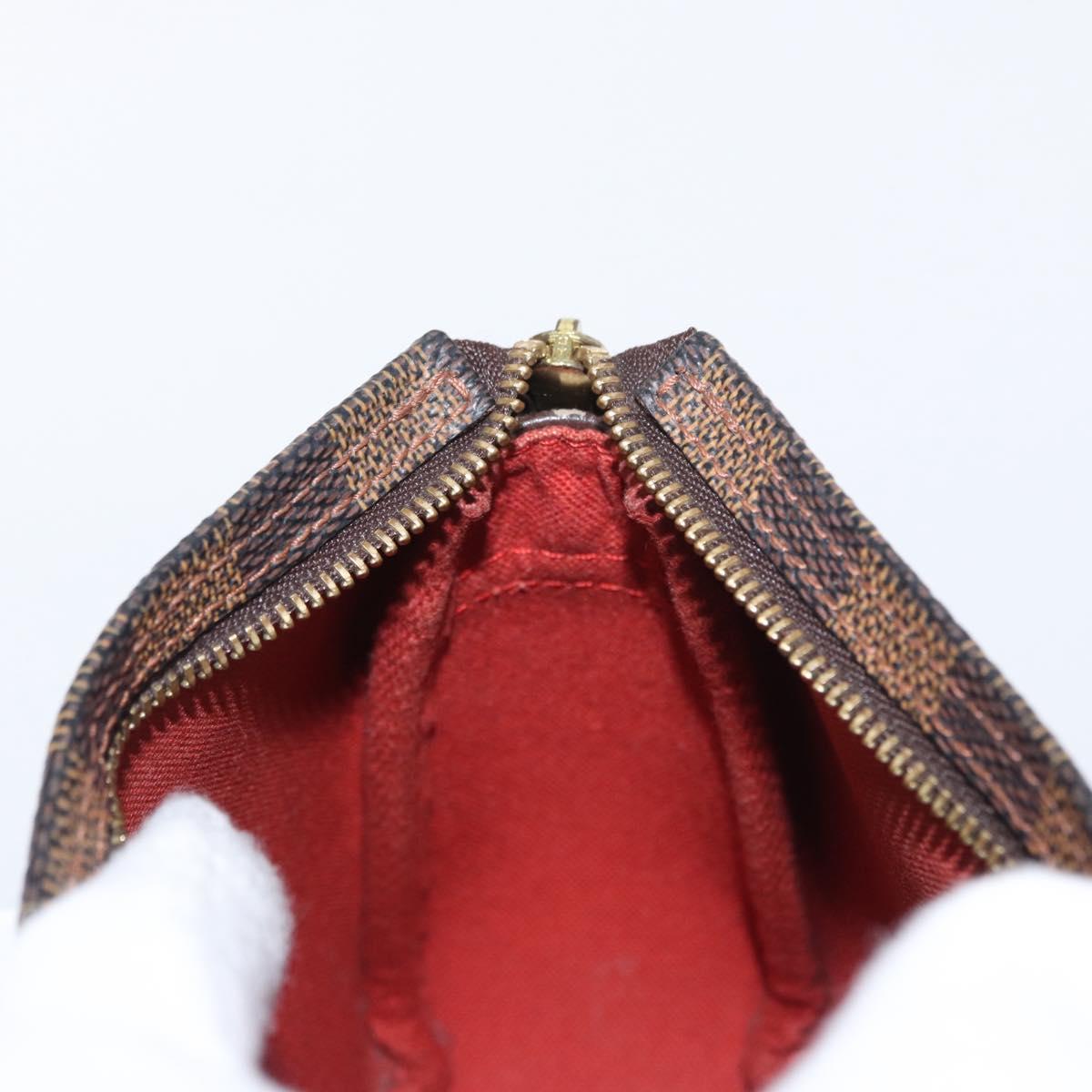 LOUIS VUITTON Damier Ebene Trousse Makeup Pouch N51982 LV Auth 152667