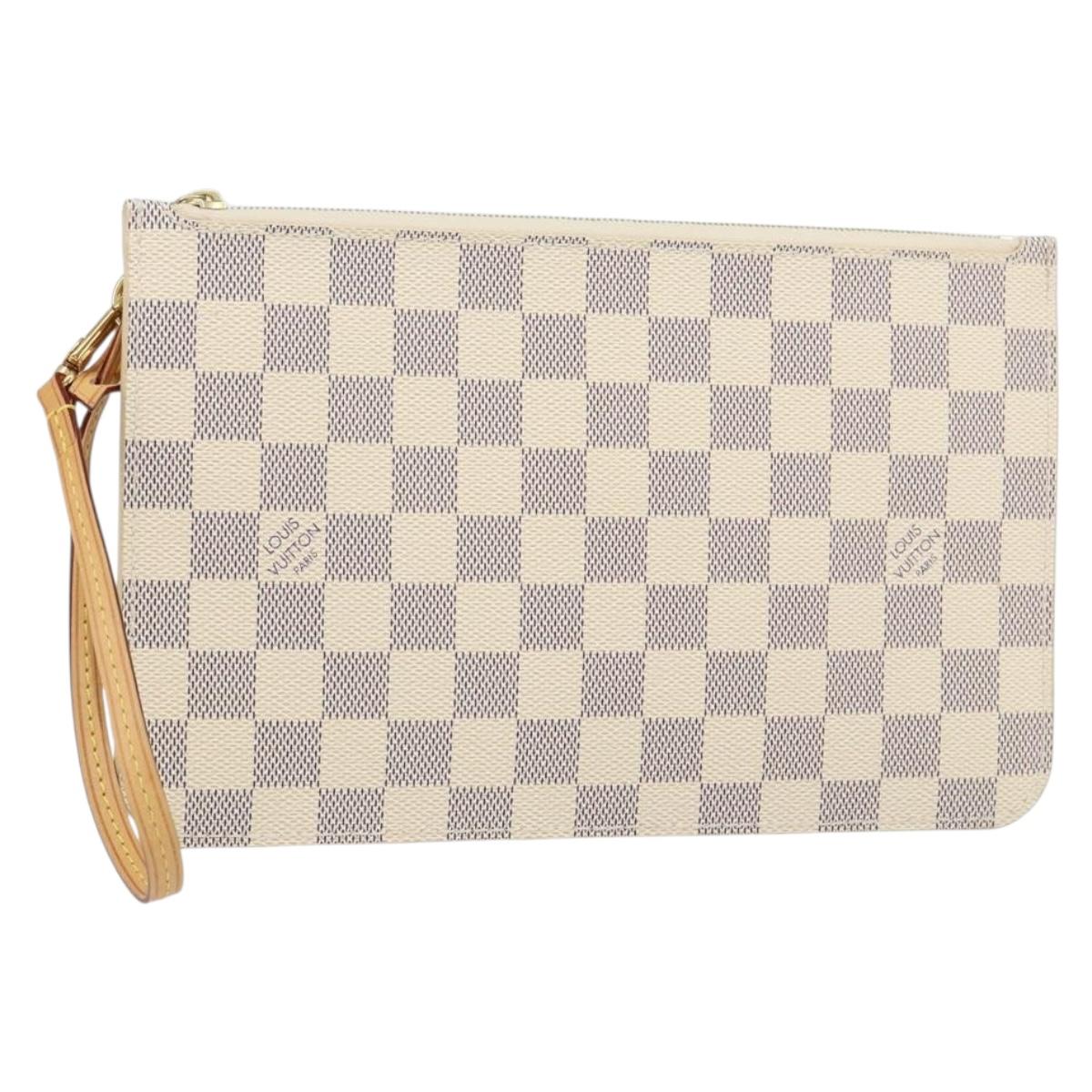 LOUIS VUITTON Damier Azur Neverfull MM Pouch LV Auth 152668