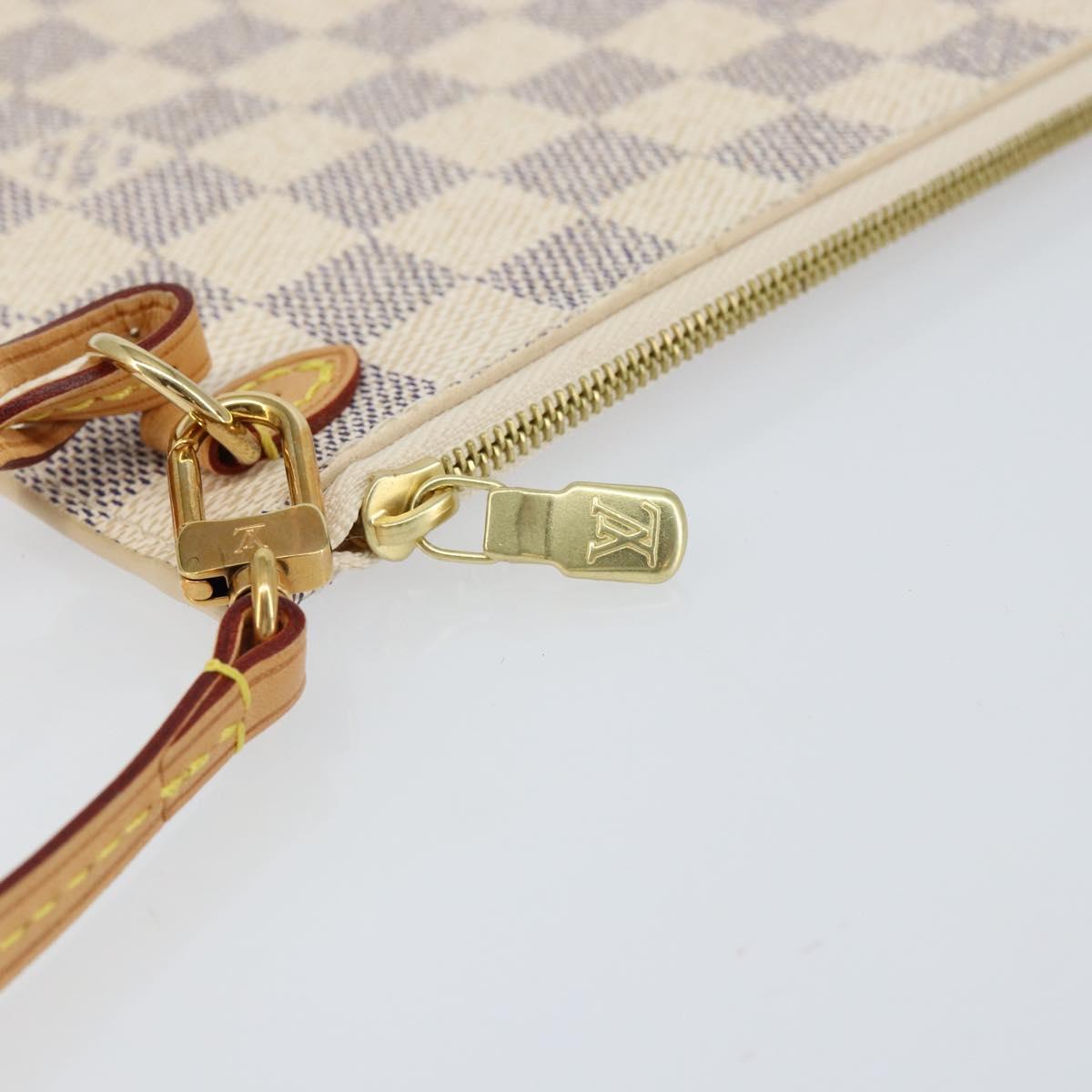 LOUIS VUITTON Damier Azur Neverfull MM Pouch LV Auth 152668