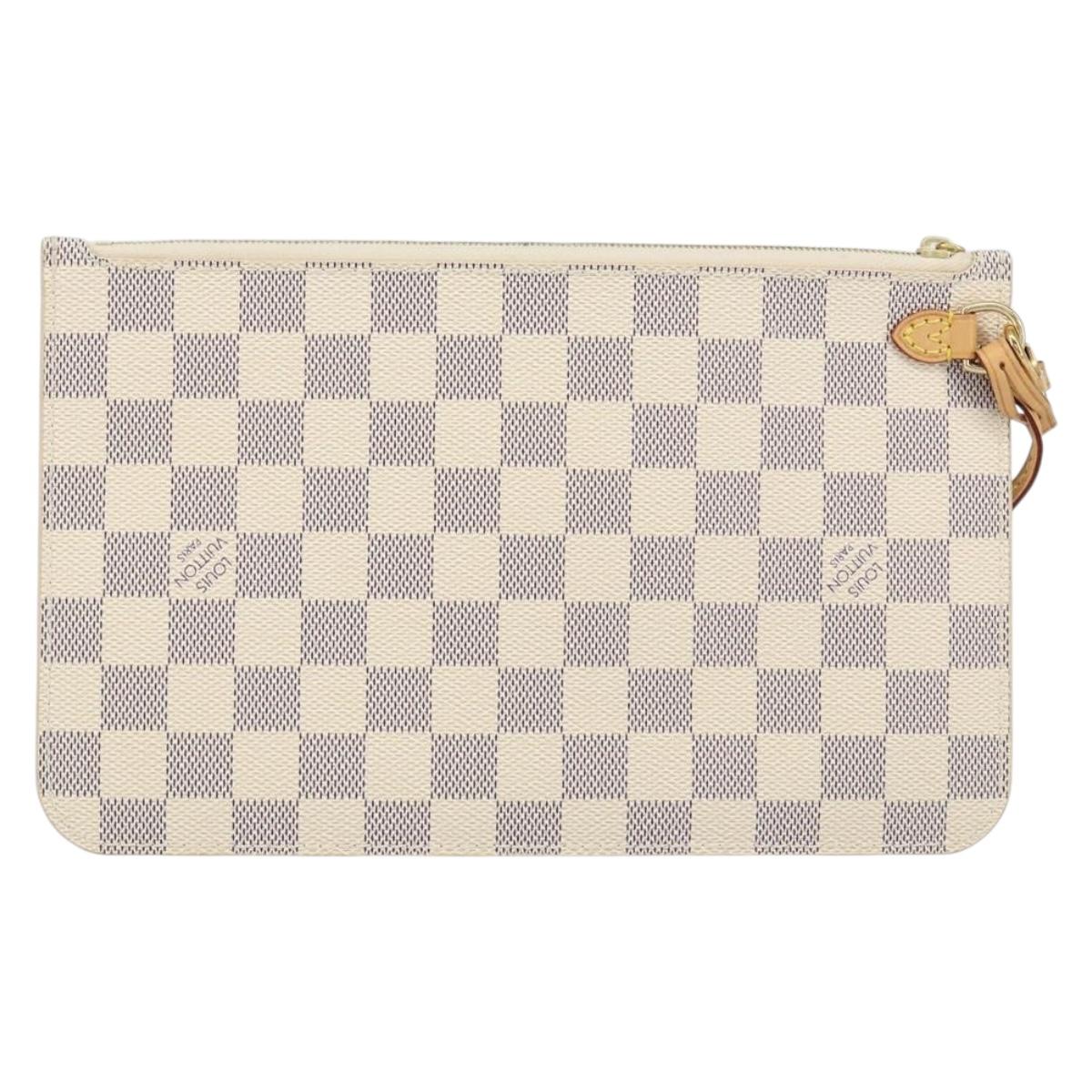 LOUIS VUITTON Damier Azur Neverfull MM Pouch LV Auth 152668