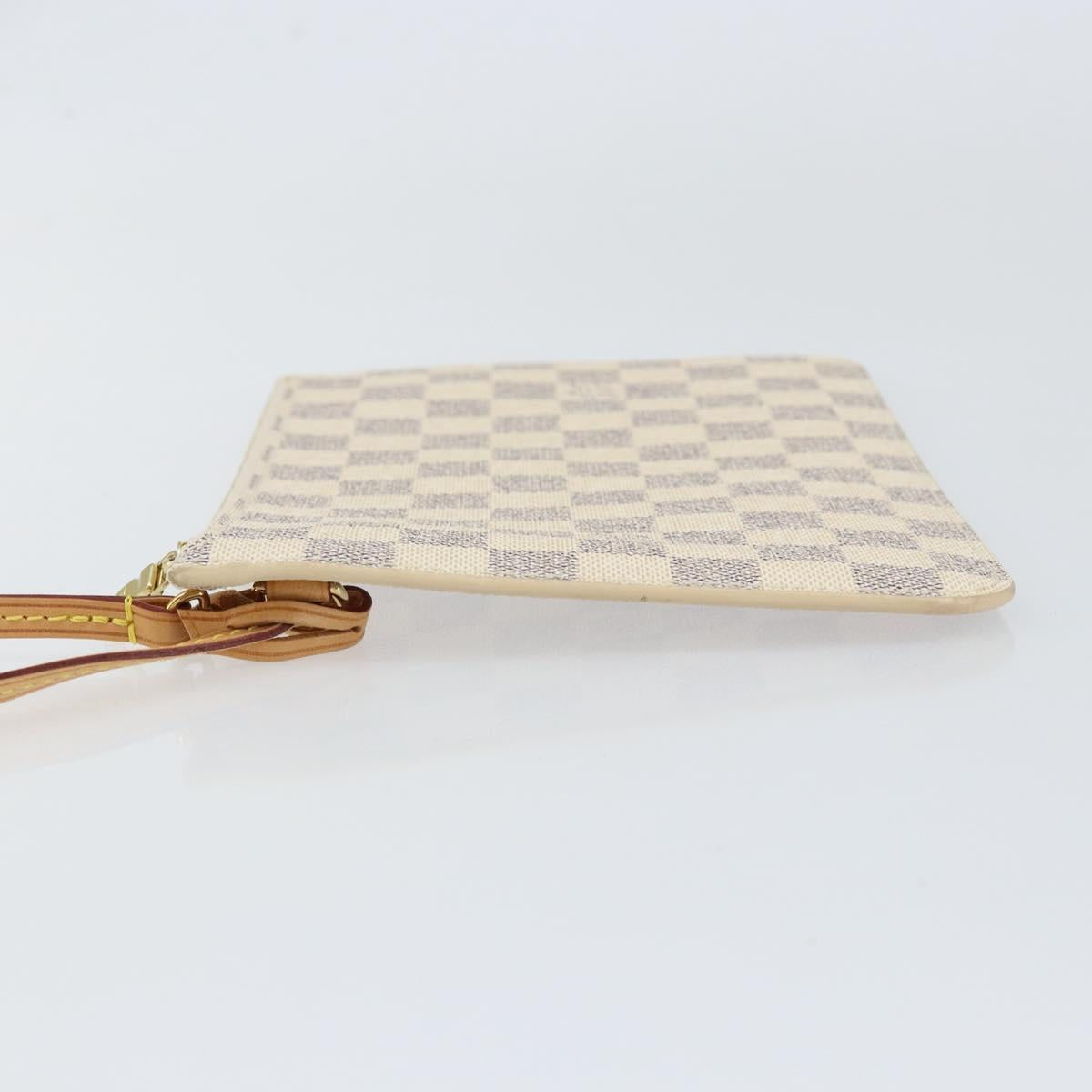 LOUIS VUITTON Damier Azur Neverfull MM Pouch LV Auth 152668