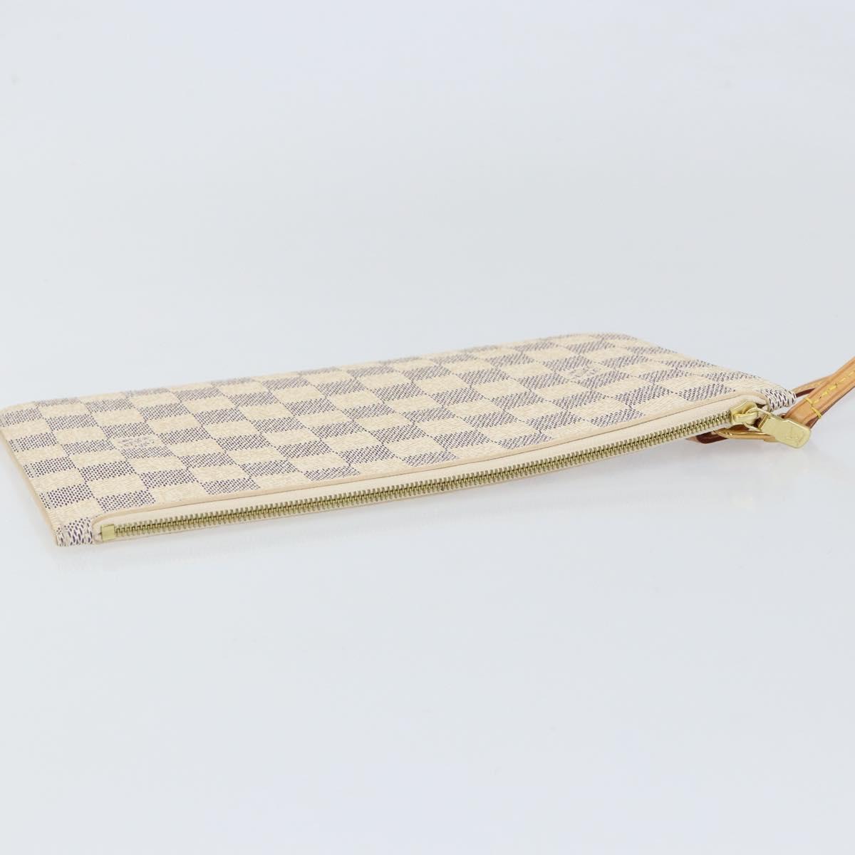 LOUIS VUITTON Damier Azur Neverfull MM Pouch LV Auth 152668