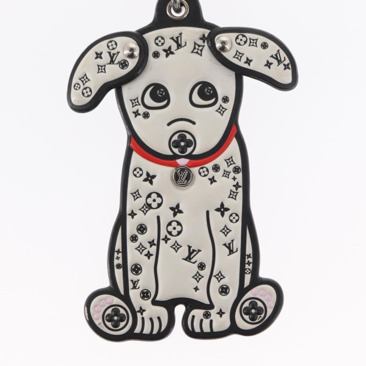 LOUIS VUITTON Porte Cles LV Dalmatia Key Holder Rubber White M00746 Auth 152672M