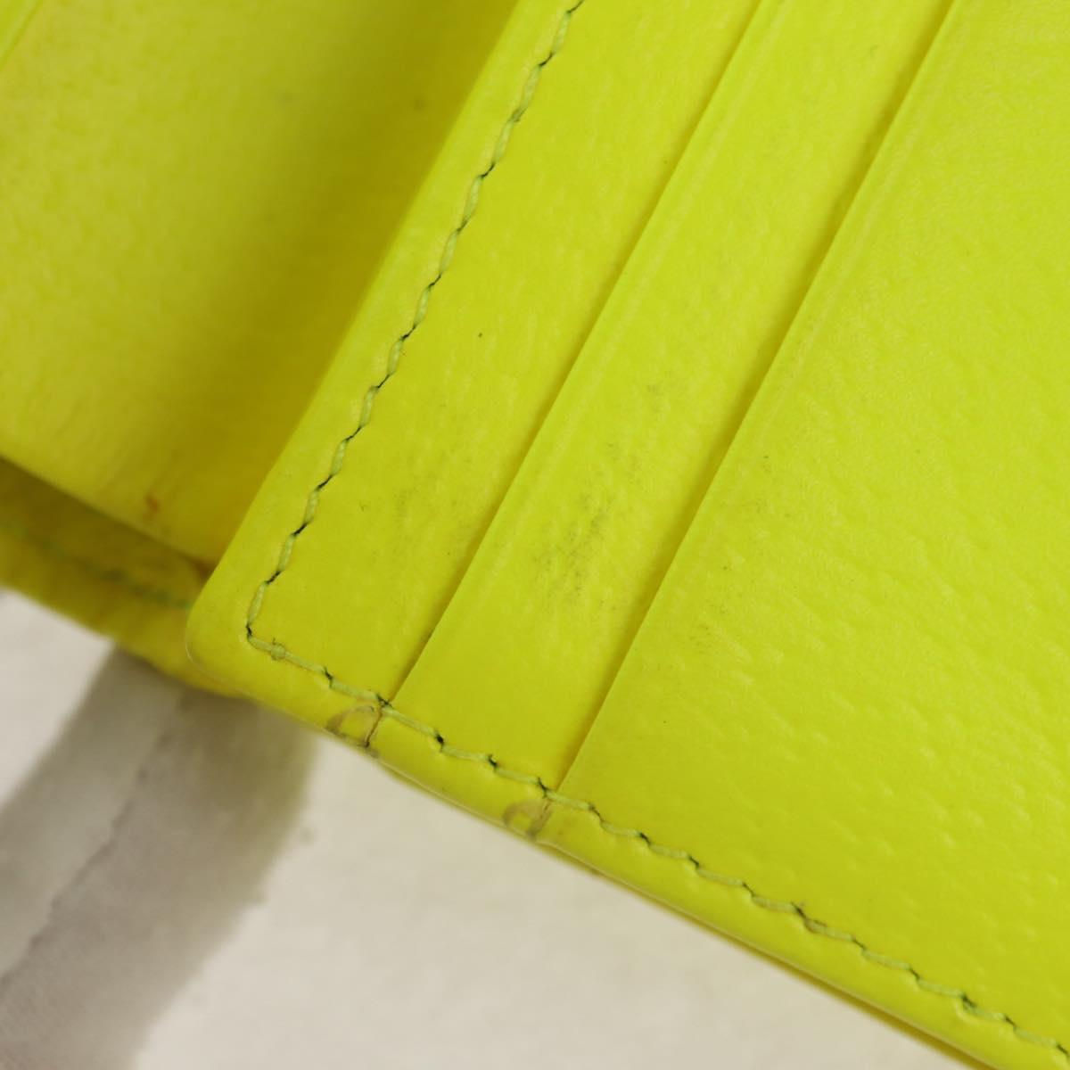 GUCCI Floral Bifold Wallet Leather Yellow 536353 Auth 152674V