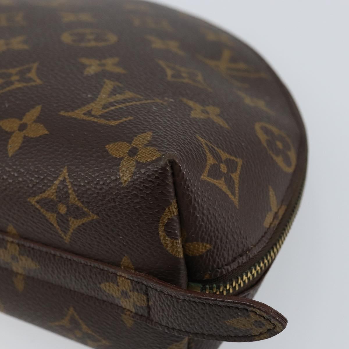 LOUIS VUITTON Monogram Trousse Demi Ronde Cosmetic Pouch M47520 LV Auth 152678