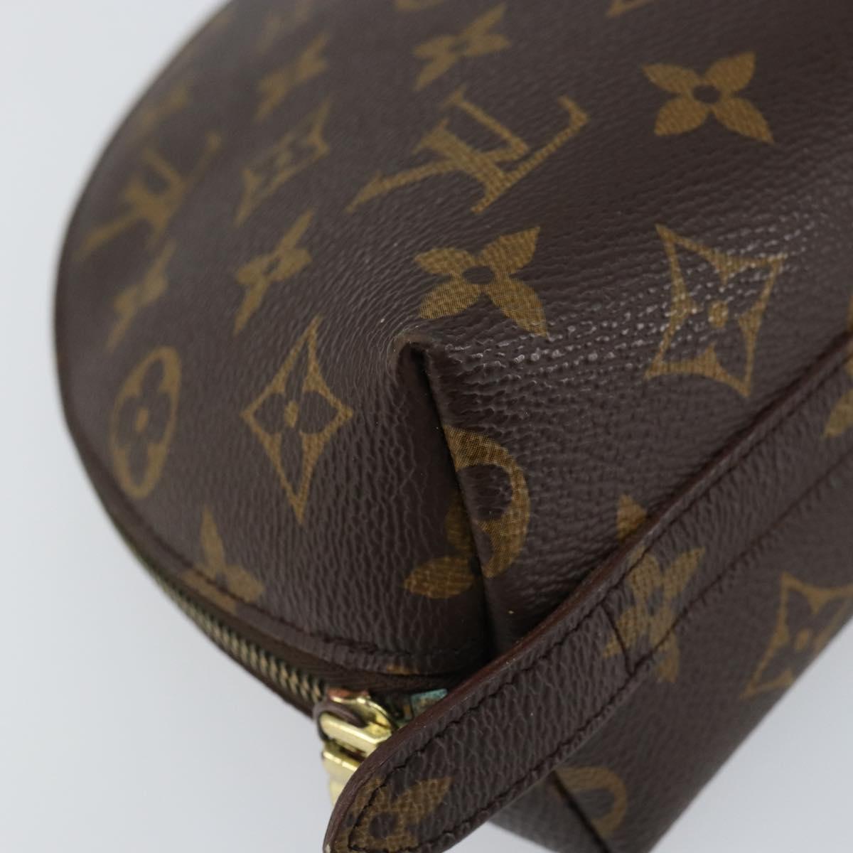 LOUIS VUITTON Monogram Trousse Demi Ronde Cosmetic Pouch M47520 LV Auth 152678