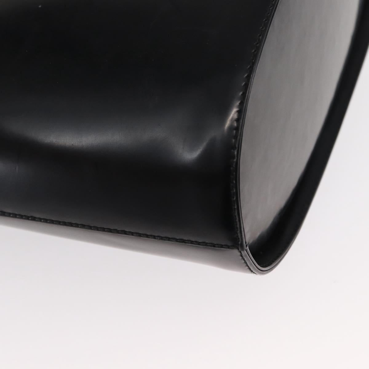 Salvatore Ferragamo Hand Bag Leather 2way Black Silver Auth 152687