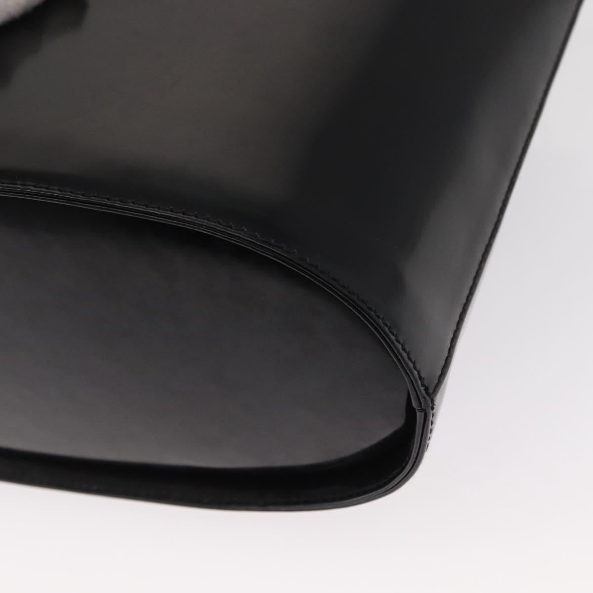 Salvatore Ferragamo Hand Bag Leather 2way Black Silver Auth 152687