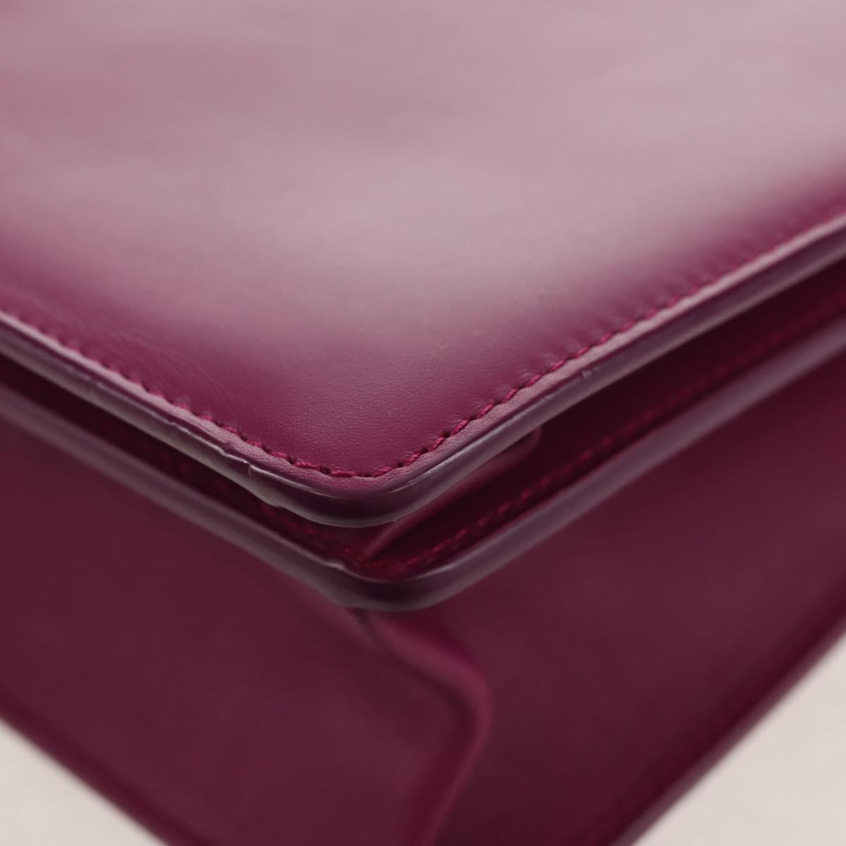 Salvatore Ferragamo Chain Shoulder Bag Leather Purple Gold Auth 152688V