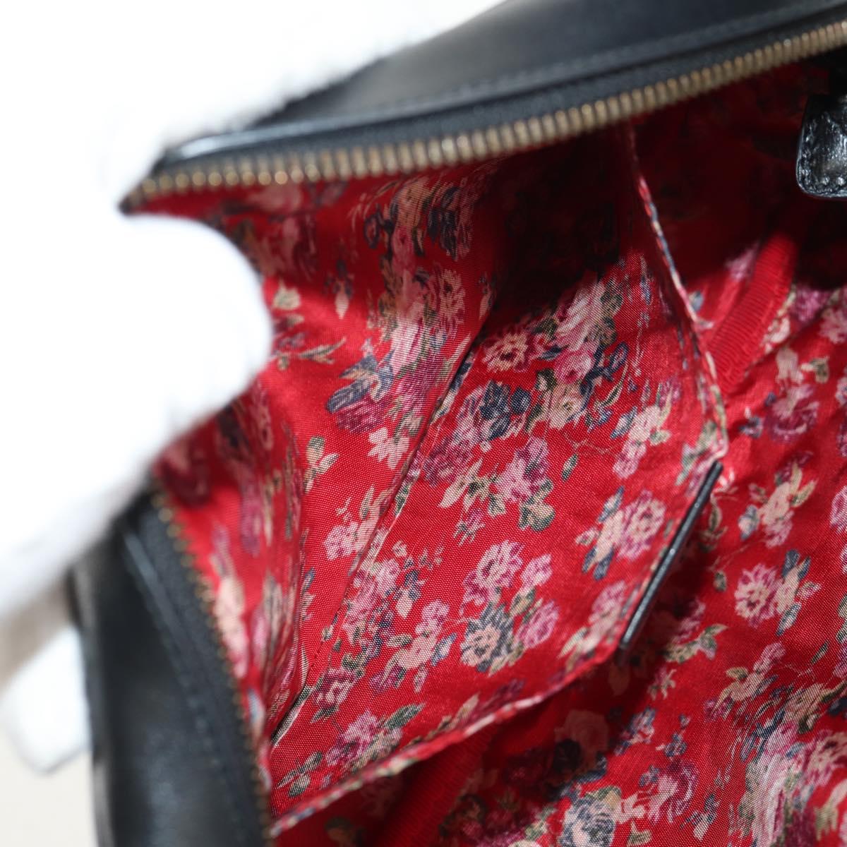 GUCCI GG Marmont Web Sherry Line Bag Leather Black Gold Red 541051 Auth 152695V