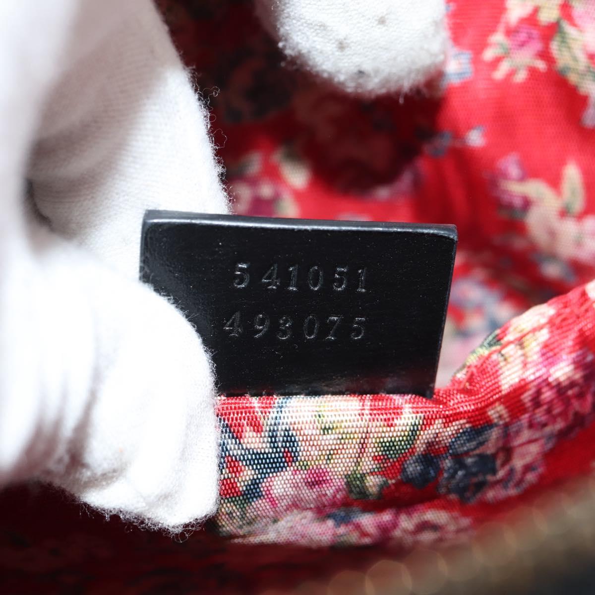 GUCCI GG Marmont Web Sherry Line Bag Leather Black Gold Red 541051 Auth 152695V