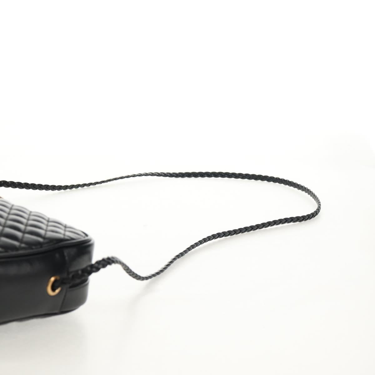 GUCCI GG Marmont Web Sherry Line Bag Leather Black Gold Red 541051 Auth 152695V