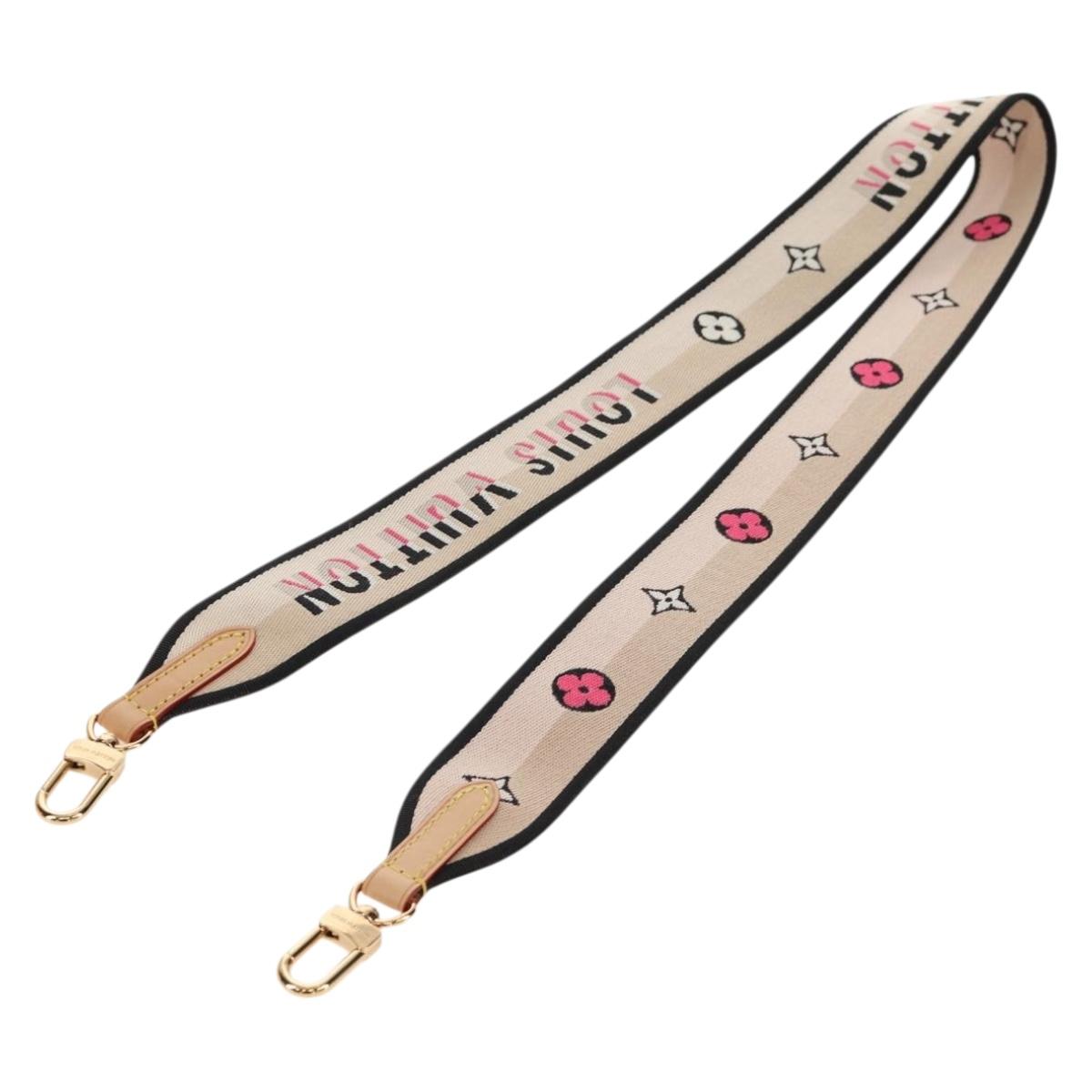 LOUIS VUITTON Signature Shoulder Strap Canvas 39.4"" Beige LV Auth 152698M