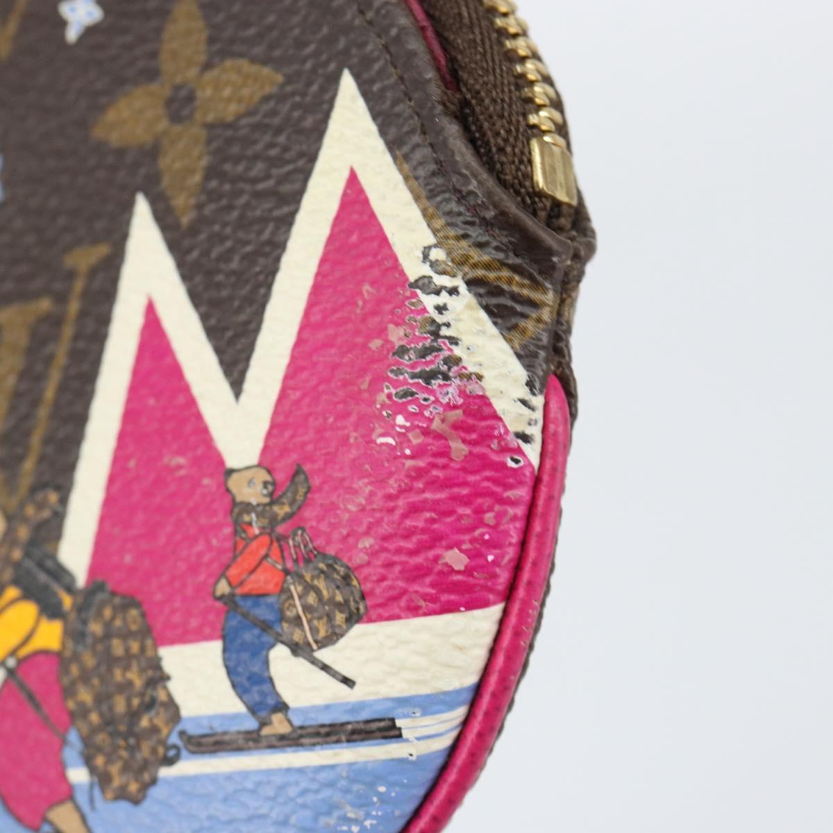 LOUIS VUITTON Holiday Exclusive Porte Monnaie Round Coin M63331 LV Auth 152704