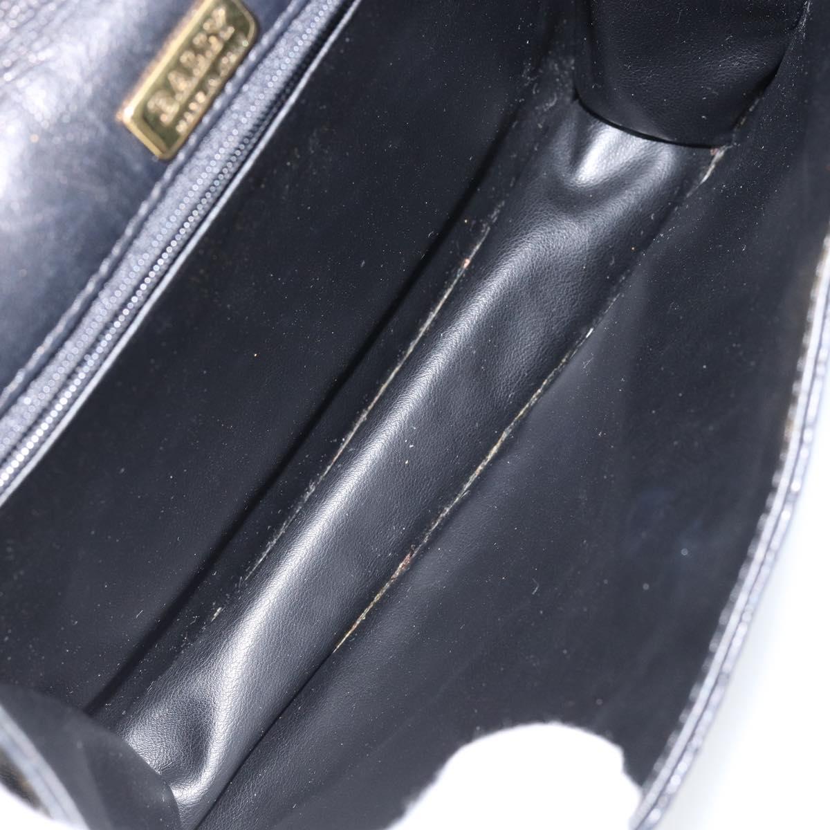 BALLY Chain Shoulder Bag Leather 2way Black Gold Auth 152729