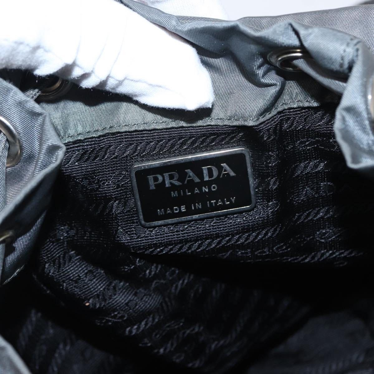 PRADA Backpack Nylon Gray Silver Auth 152731