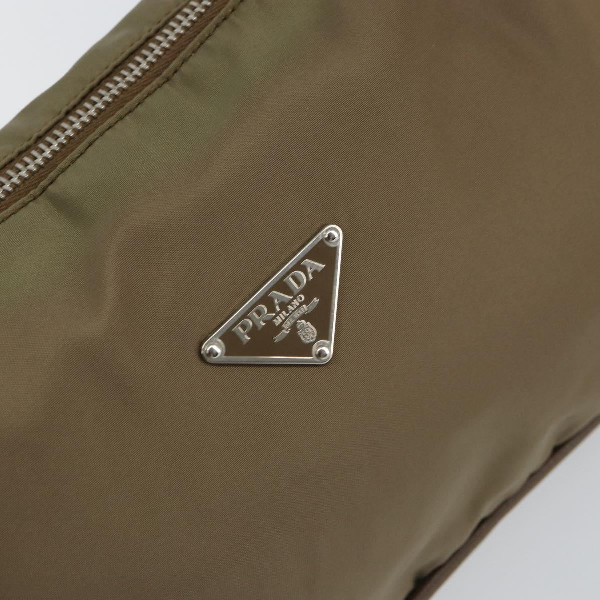 Christian Dior Shoulder Bag Nylon Leather Black Brown gold Auth 152732