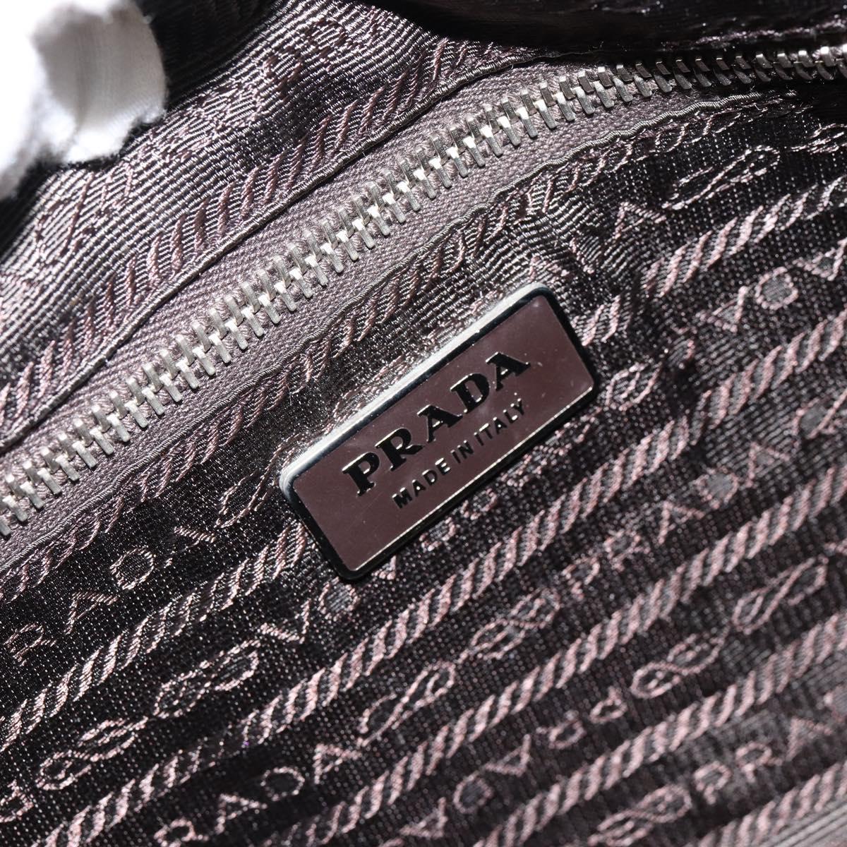 Christian Dior Shoulder Bag Nylon Leather Black Brown gold Auth 152732