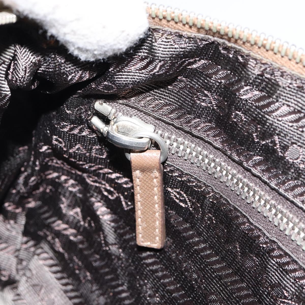 Christian Dior Shoulder Bag Nylon Leather Black Brown gold Auth 152732