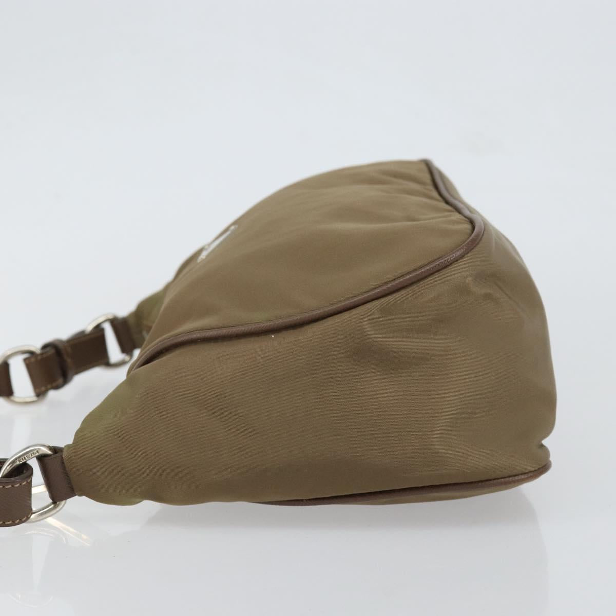 Christian Dior Shoulder Bag Nylon Leather Black Brown gold Auth 152732