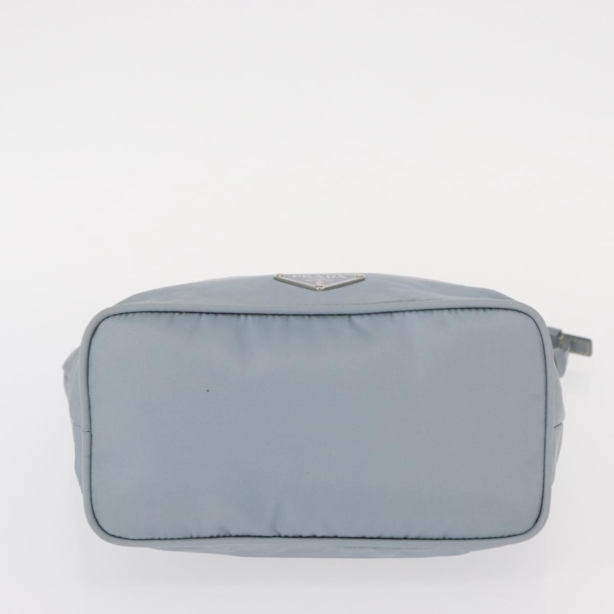 PRADA Shoulder Bag Nylon Light Blue Silver Auth 152733