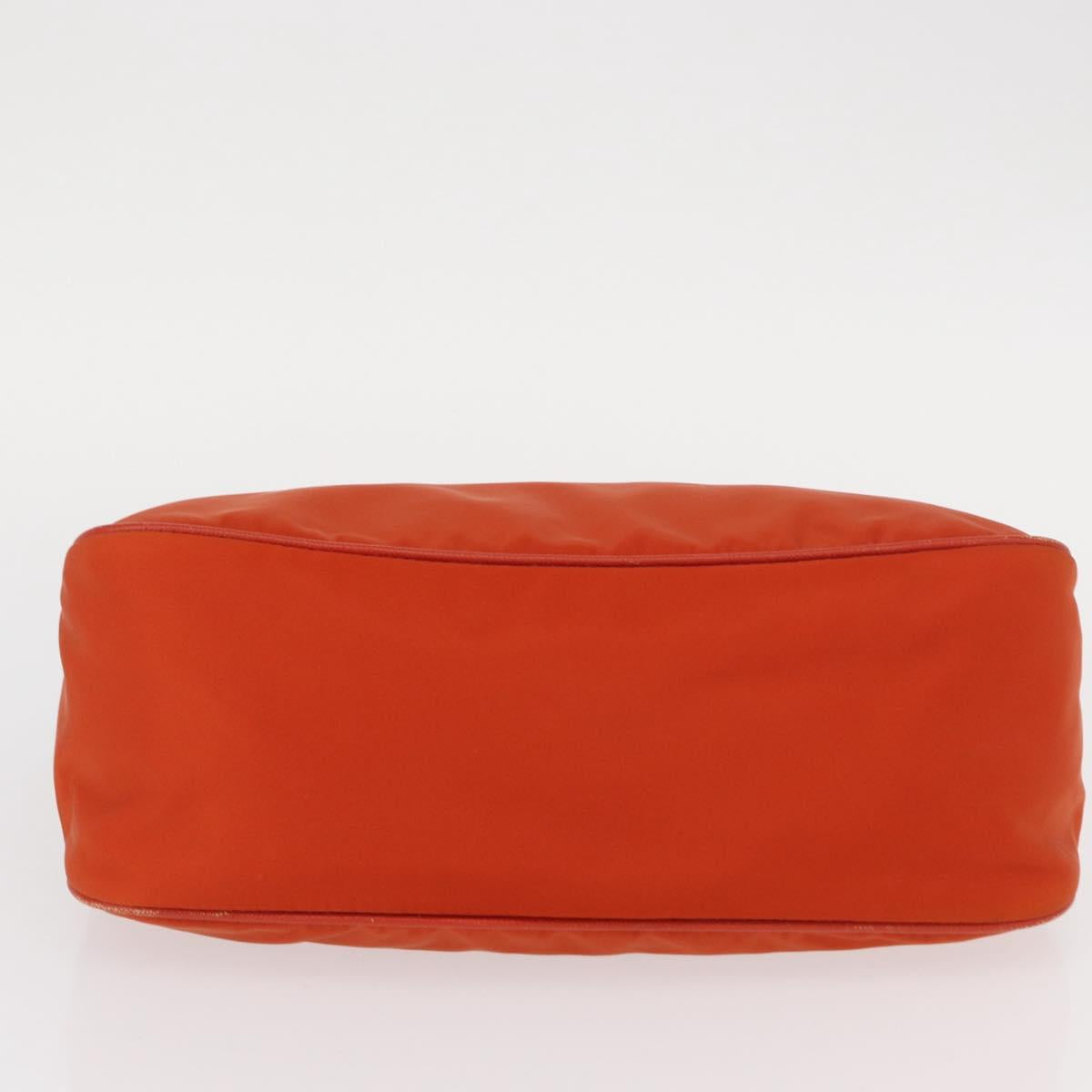 PRADA Shoulder Bag Nylon Orange Silver Auth 152734