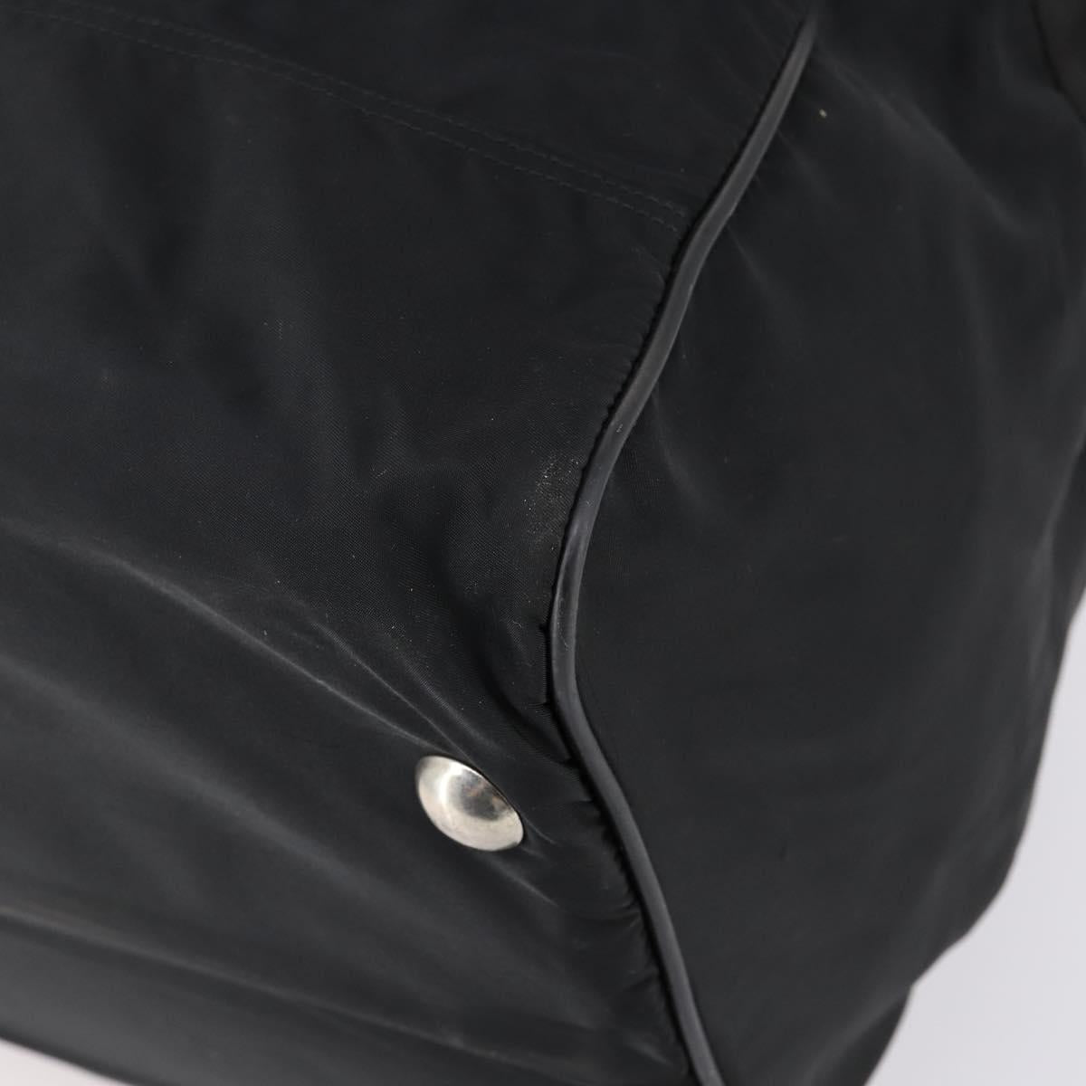 PRADA Boston Bag Nylon 2way Black Silver Auth 152736