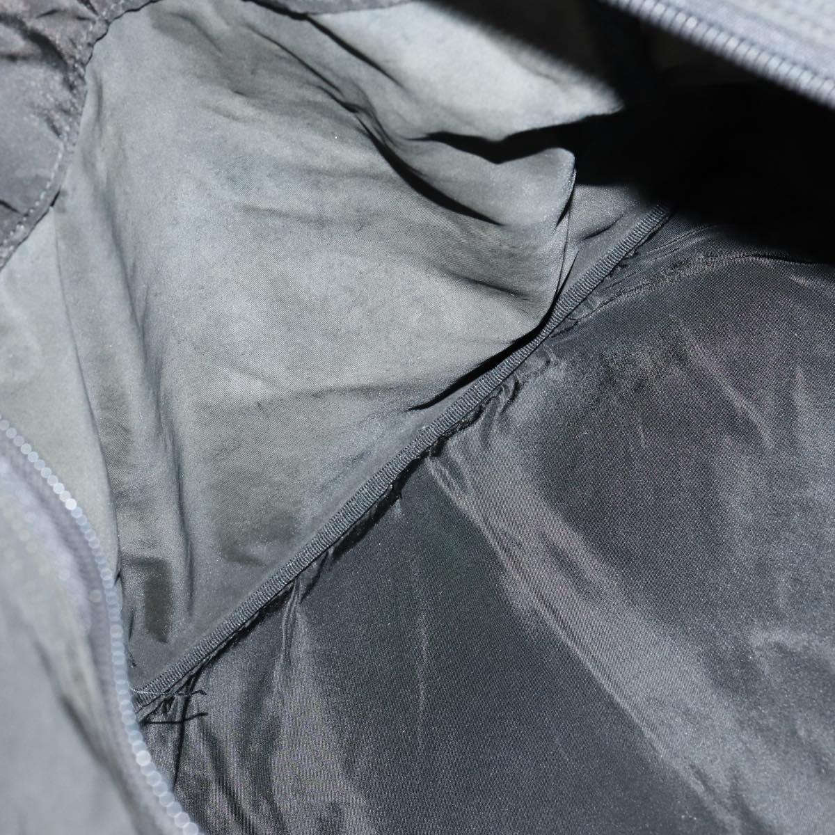 PRADA Boston Bag Nylon 2way Black Silver Auth 152736