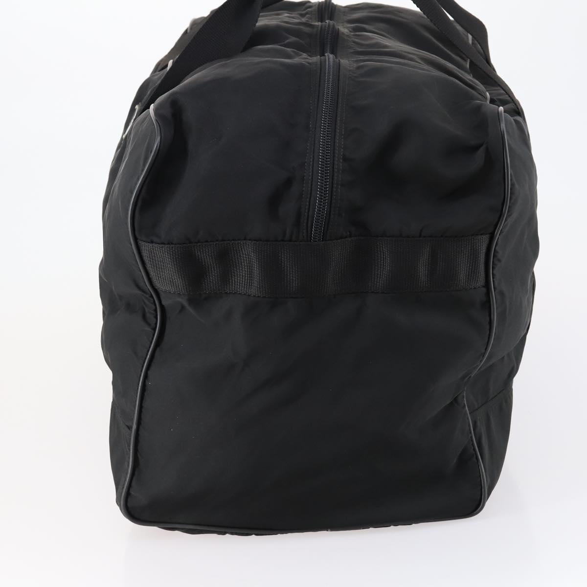 PRADA Boston Bag Nylon 2way Black Silver Auth 152736