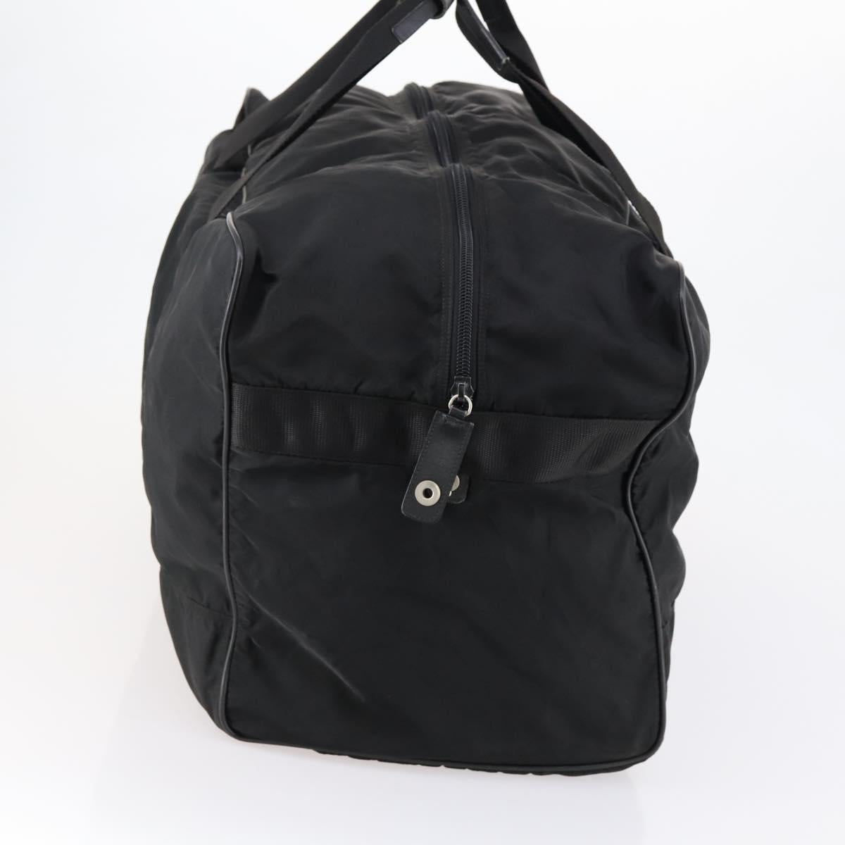 PRADA Boston Bag Nylon 2way Black Silver Auth 152736