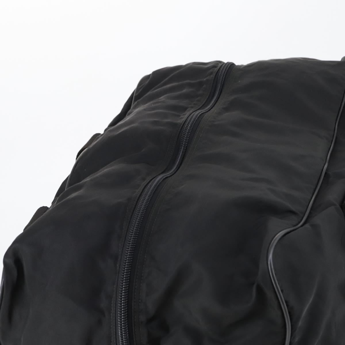 PRADA Boston Bag Nylon 2way Black Silver Auth 152736