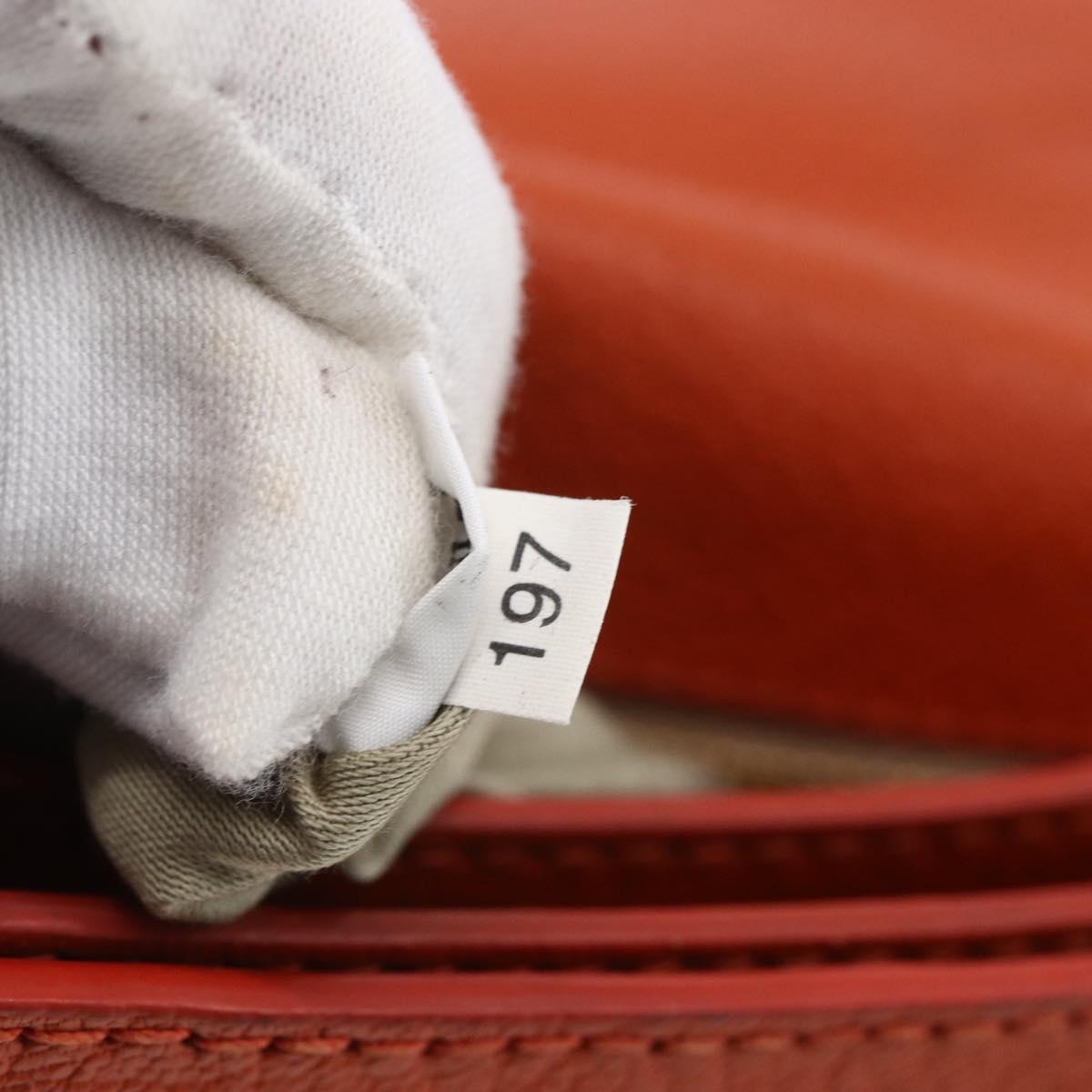 Miu Miu Madras Hand Bag Leather 2way Orange Gold Auth 152737