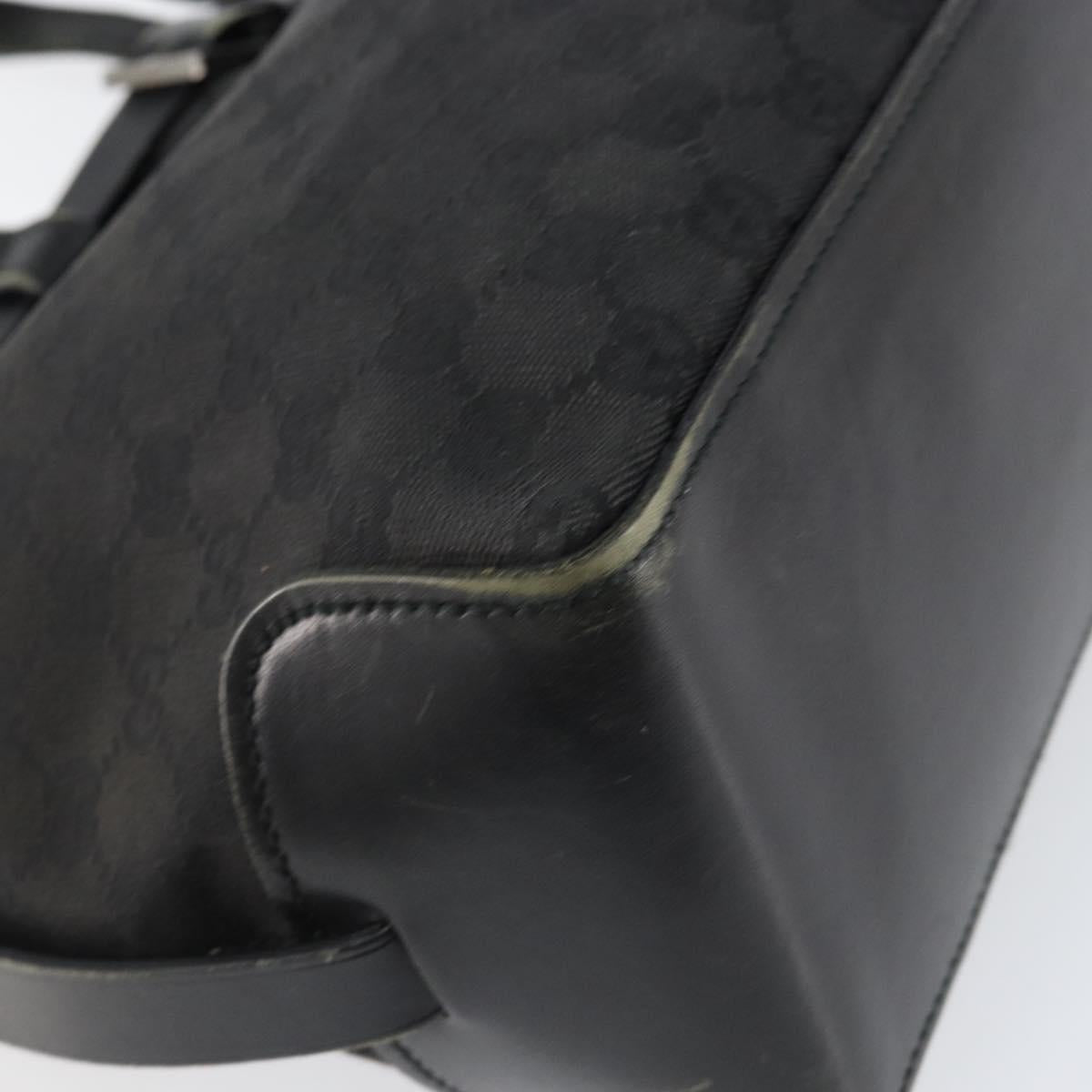 GUCCI GG Canvas Hand Bag Black Silver 106251 Auth 152740