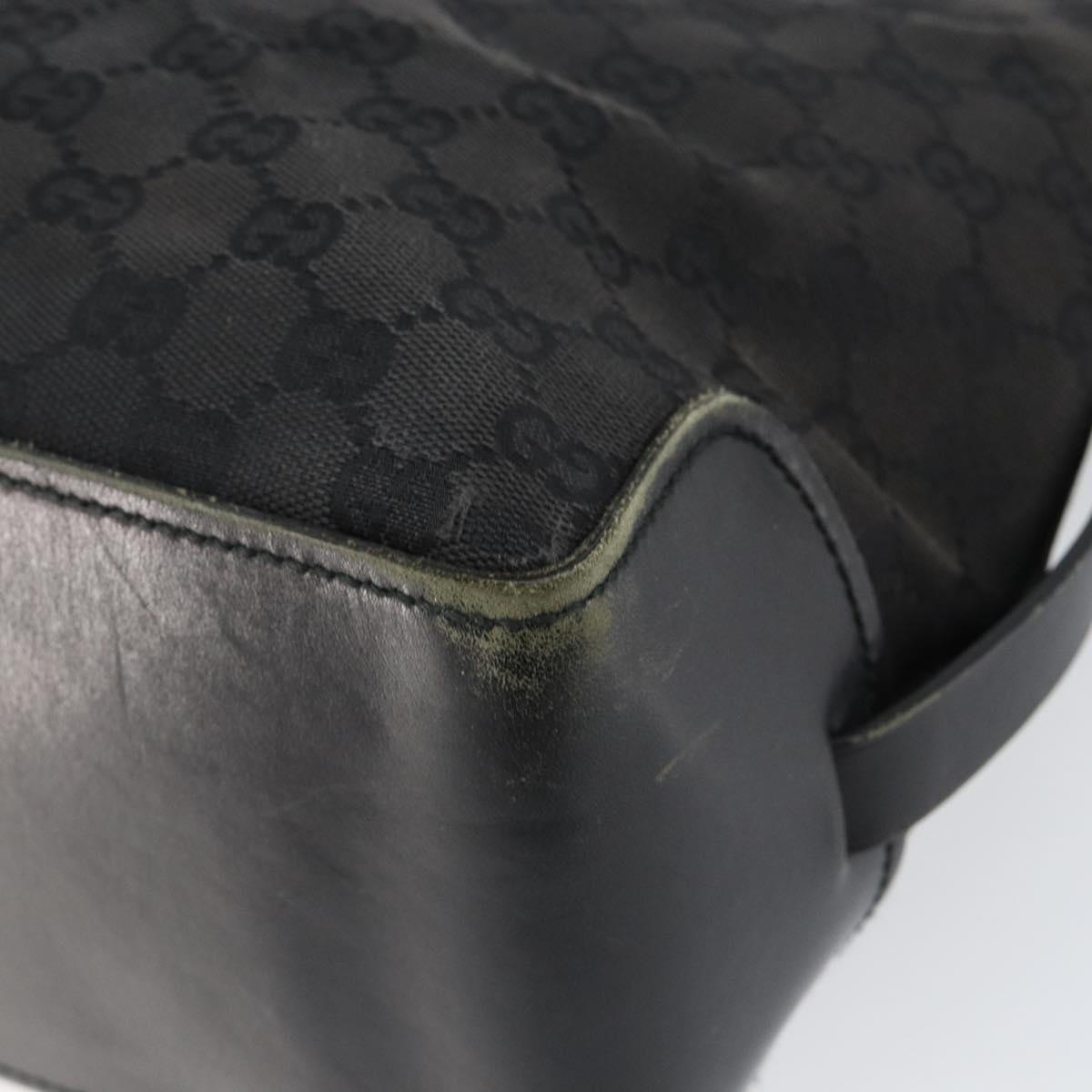 GUCCI GG Canvas Hand Bag Black Silver 106251 Auth 152740