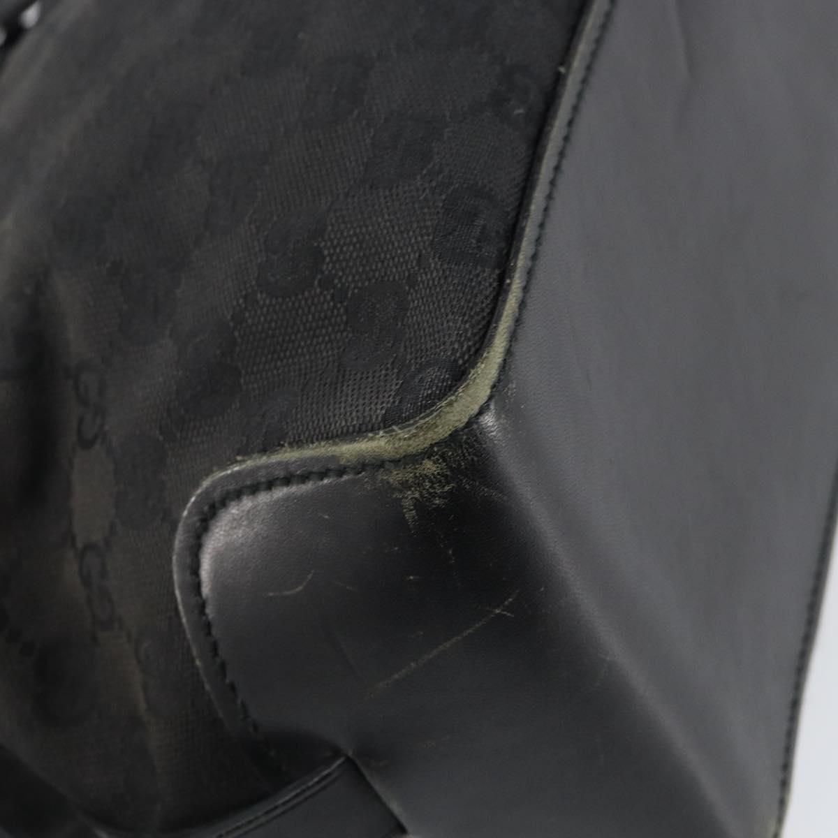 GUCCI GG Canvas Hand Bag Black Silver 106251 Auth 152740