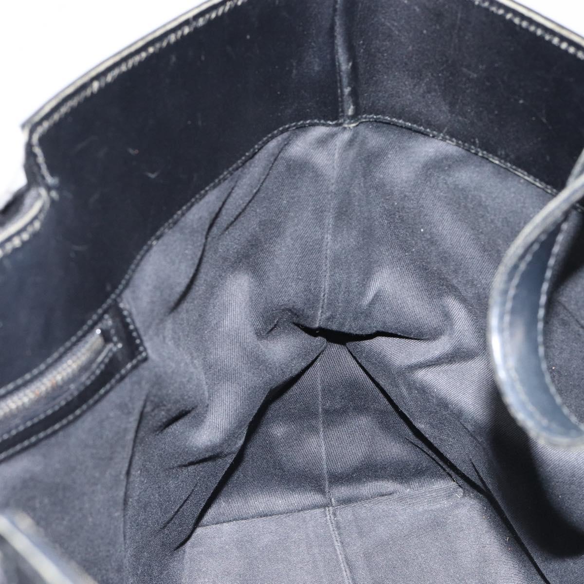 GUCCI GG Canvas Hand Bag Black Silver 106251 Auth 152740